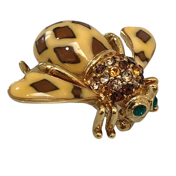 JOAN OF THE JUNGLE JOAN RIVERS CREAM ENAMEL BROOCH - Picture 9 of 16